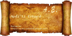 Apáti Erhard névjegykártya
